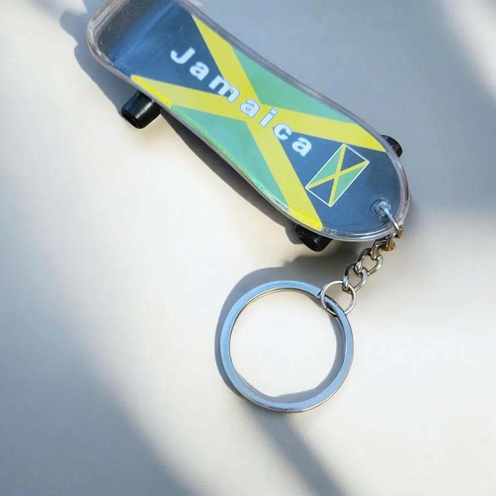 Jamaica Skateboard Keychain